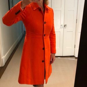 J Crew Wool Coat w/Thinsulate lining - Orange Sz 4